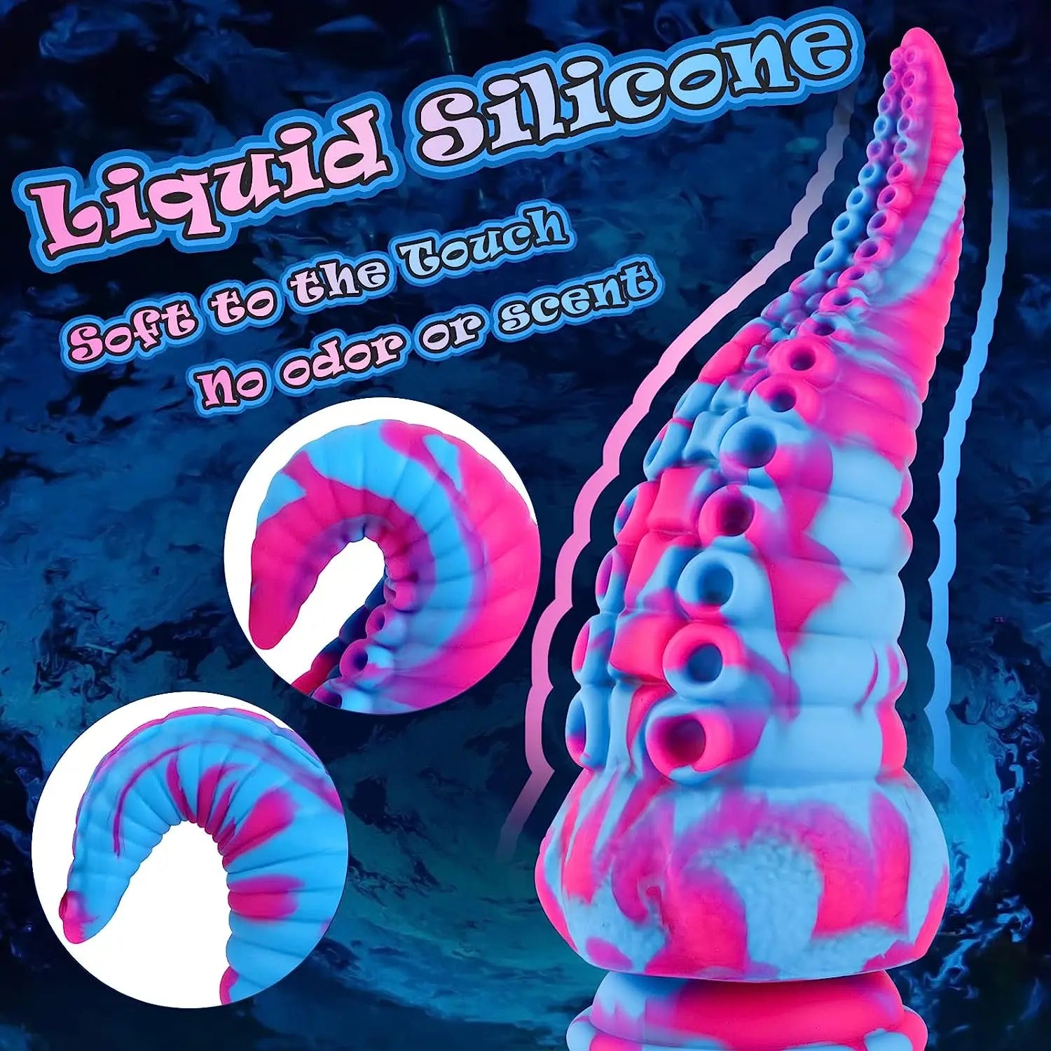 Silicone dildo tentacle fantasy platinum sex toy