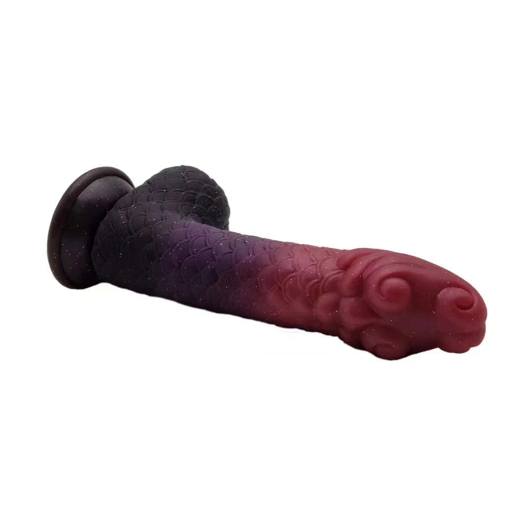 Silicone dildo dragon fantasy platinum sex toy