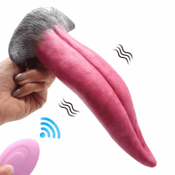 Magic tongue vibrating dildo 8.5 inch 2